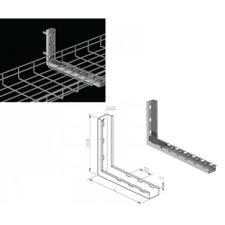 Kable Kontrol L Type Wall Support Bracket - 6" Wide KK-LHNG-6-EZ